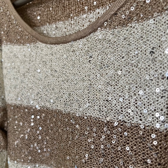 Willi Smith Sequined Striped Sweater Tunic. - Picture 4 of 5